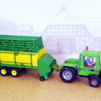 Deutz Intrac 2003 von Hausser mit Ladewagen von Siku
