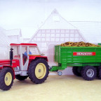 Schlüter Super 1250 VL mit Bergmann Stalldungstreuer von Siku
